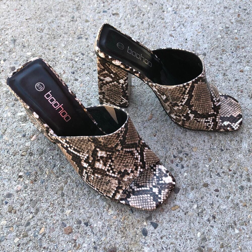 Snake Print Block Heel - image 3